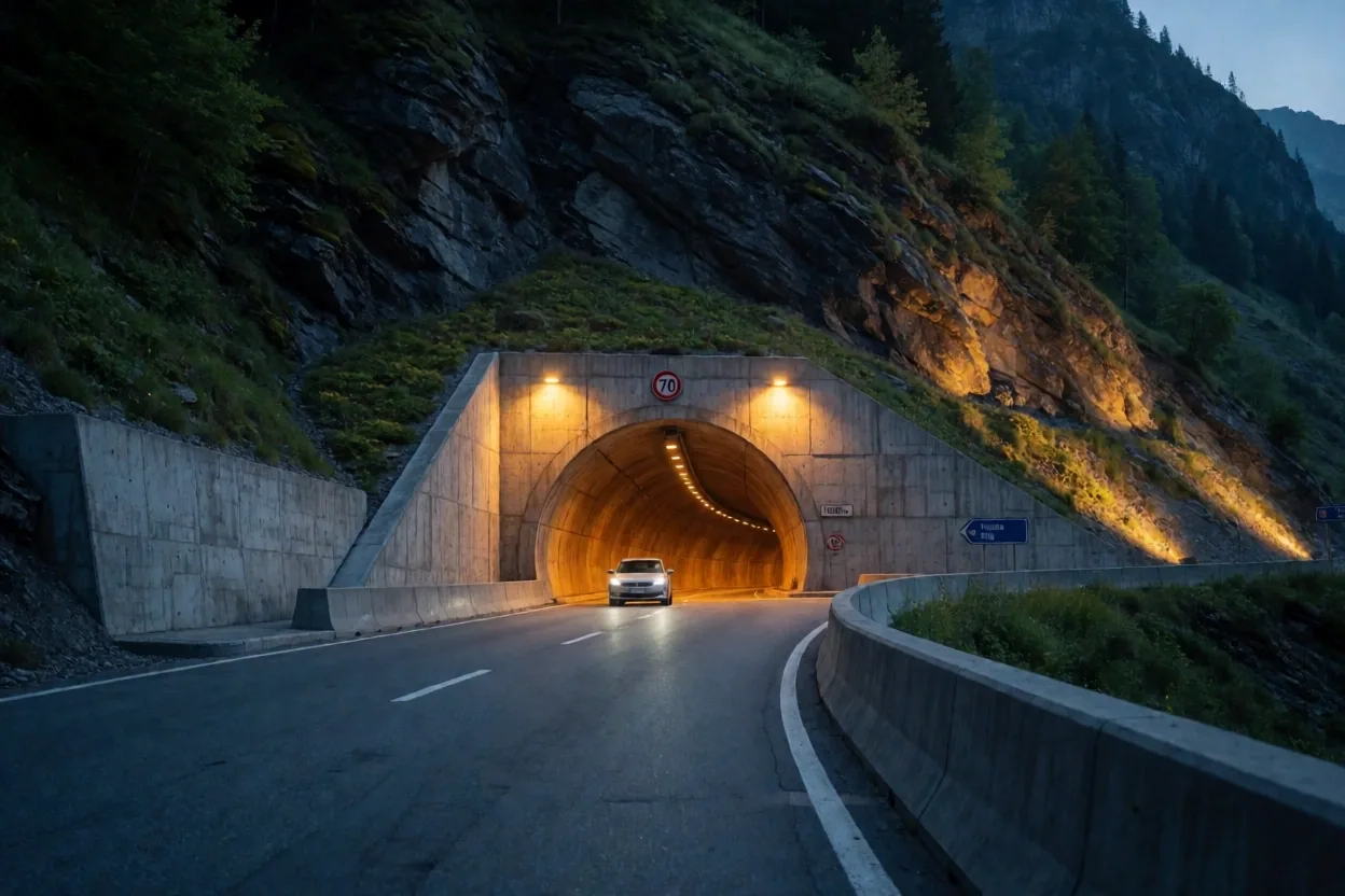 Nachhaltige Tunnelarchitektur in den Schweizer Alpen